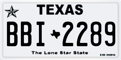 TX license plate BBI2289