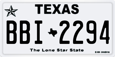 TX license plate BBI2294