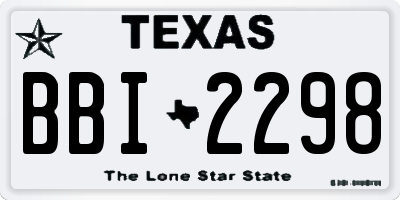 TX license plate BBI2298