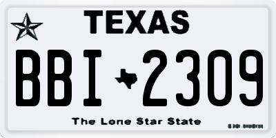 TX license plate BBI2309