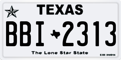 TX license plate BBI2313