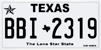 TX license plate BBI2319