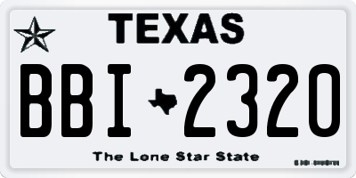 TX license plate BBI2320