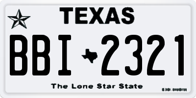 TX license plate BBI2321