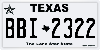 TX license plate BBI2322
