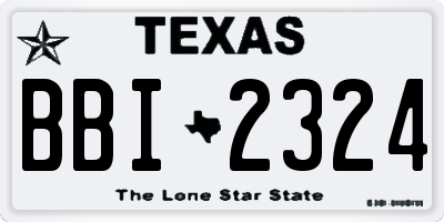 TX license plate BBI2324