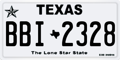 TX license plate BBI2328