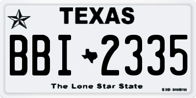 TX license plate BBI2335