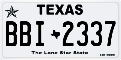 TX license plate BBI2337