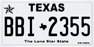 TX license plate BBI2355