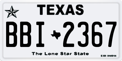 TX license plate BBI2367