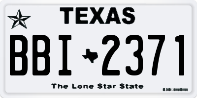 TX license plate BBI2371