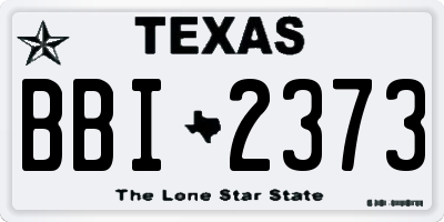 TX license plate BBI2373
