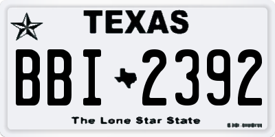 TX license plate BBI2392