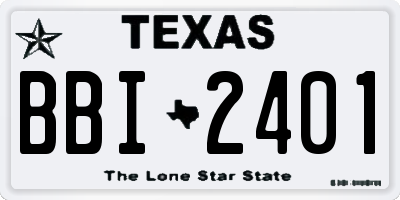 TX license plate BBI2401