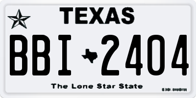 TX license plate BBI2404