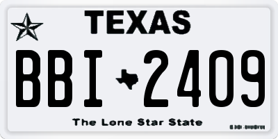 TX license plate BBI2409
