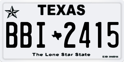 TX license plate BBI2415
