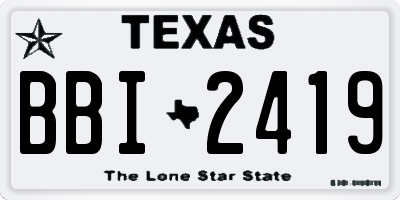 TX license plate BBI2419