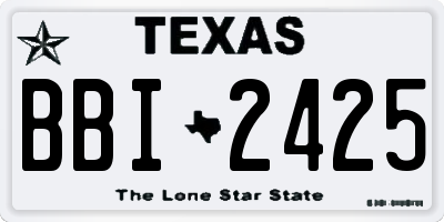 TX license plate BBI2425