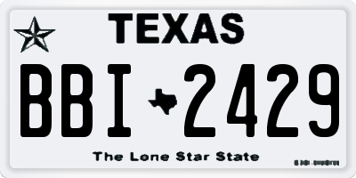 TX license plate BBI2429