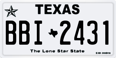 TX license plate BBI2431