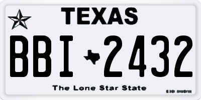 TX license plate BBI2432