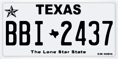 TX license plate BBI2437