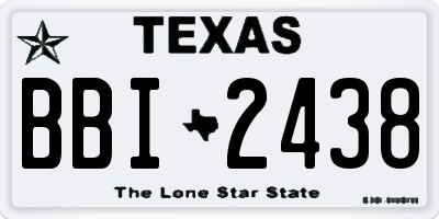 TX license plate BBI2438