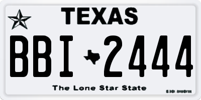 TX license plate BBI2444