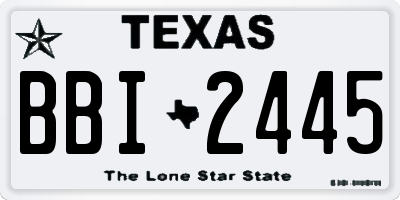 TX license plate BBI2445