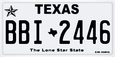 TX license plate BBI2446