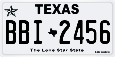 TX license plate BBI2456