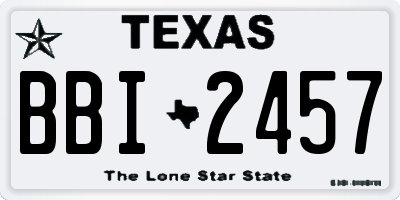 TX license plate BBI2457