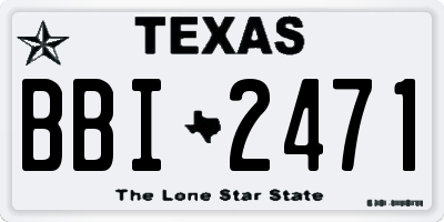 TX license plate BBI2471