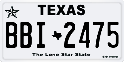 TX license plate BBI2475