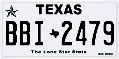 TX license plate BBI2479