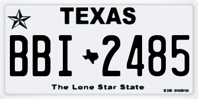 TX license plate BBI2485