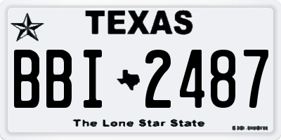 TX license plate BBI2487