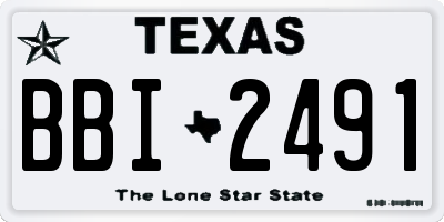 TX license plate BBI2491