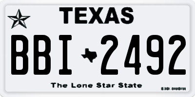TX license plate BBI2492