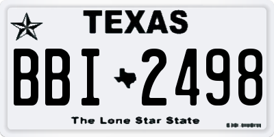 TX license plate BBI2498