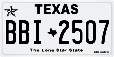 TX license plate BBI2507