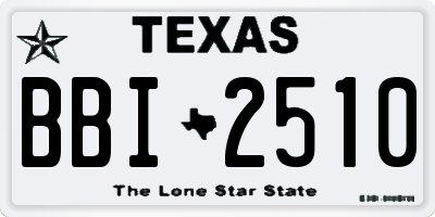 TX license plate BBI2510