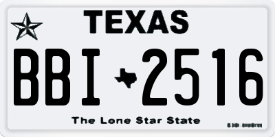 TX license plate BBI2516