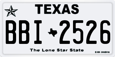TX license plate BBI2526