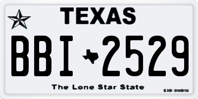 TX license plate BBI2529