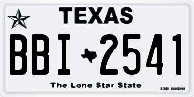 TX license plate BBI2541