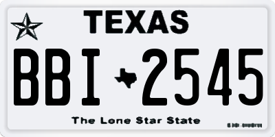 TX license plate BBI2545