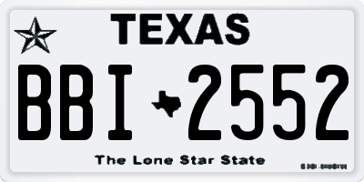 TX license plate BBI2552